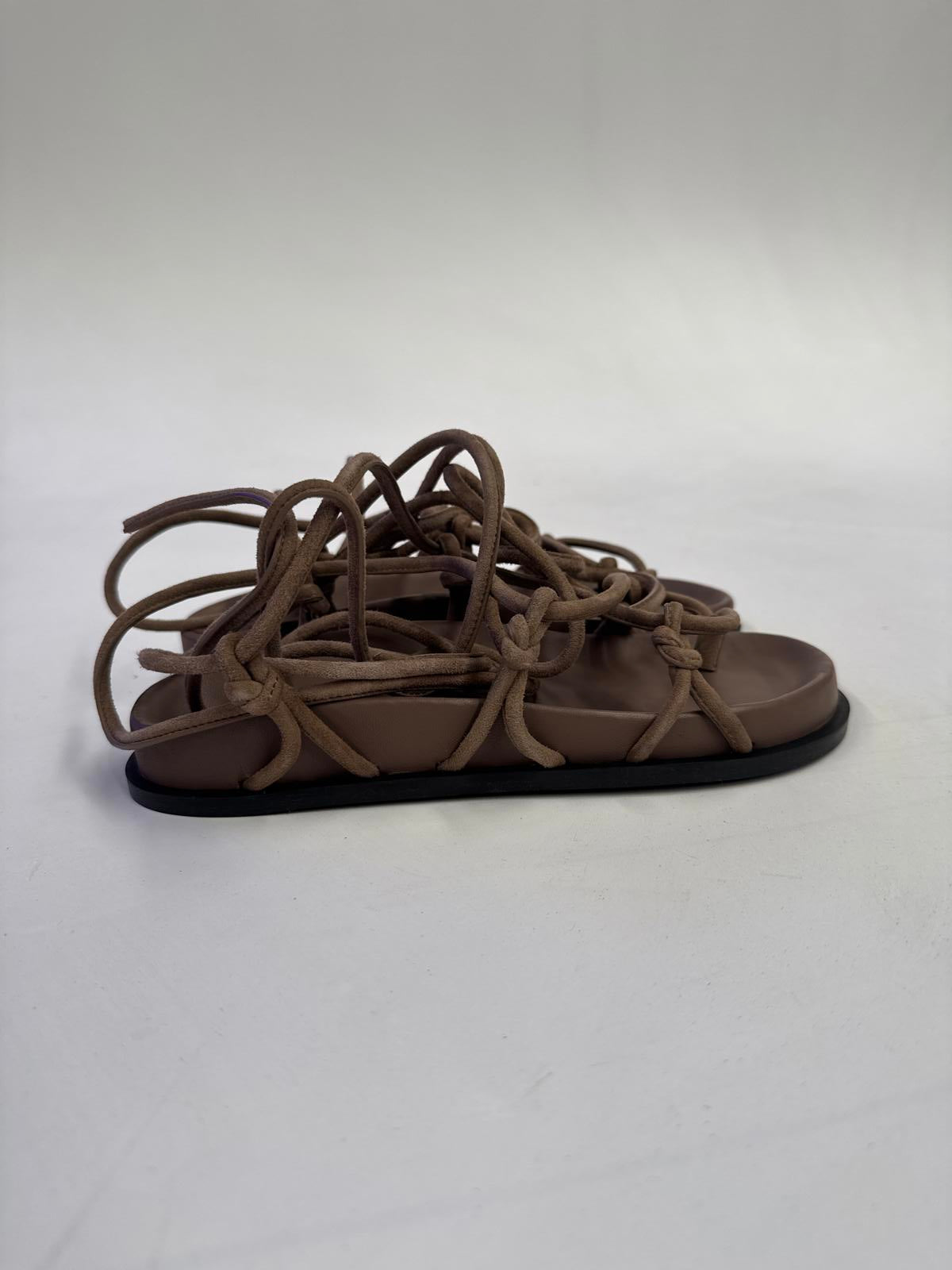A.EMERY Stylish Brown Lace-Up Sandal