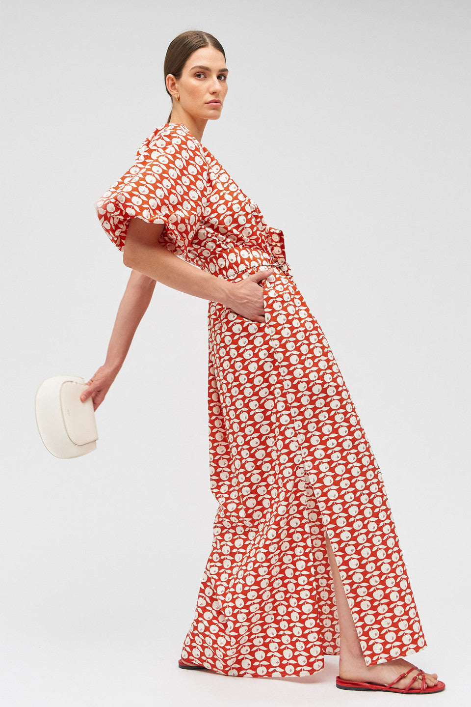 Apple Stamp One Shoulder Dress
