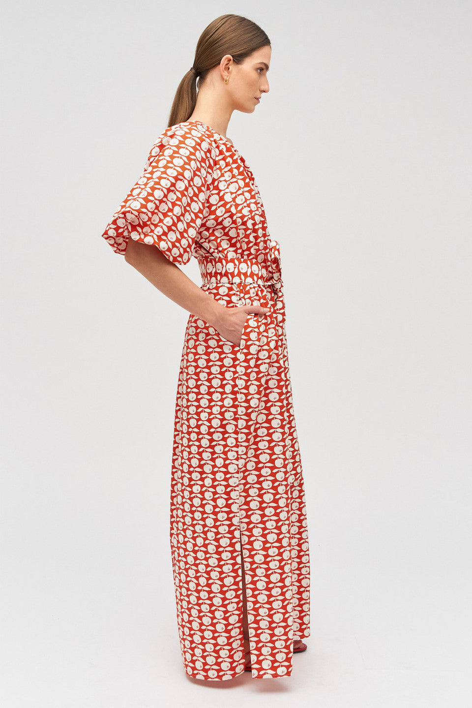 Apple Stamp One Shoulder Dress