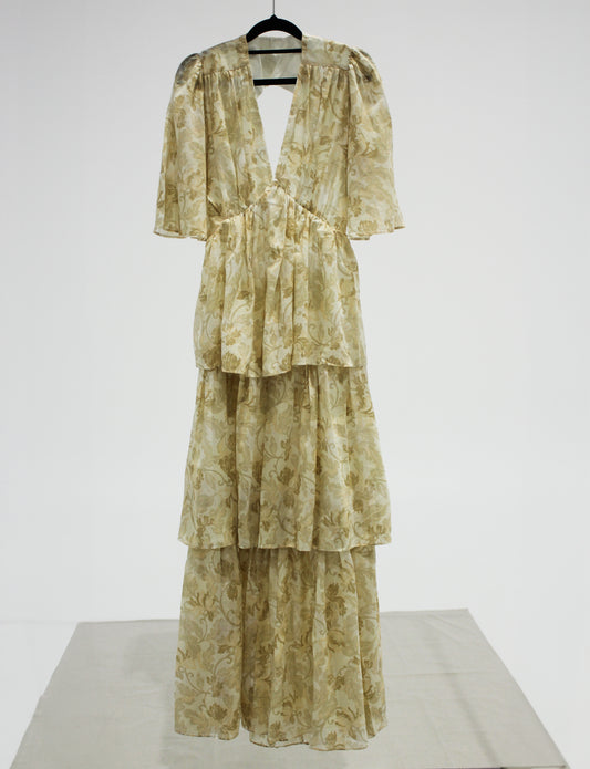 SIGNIFICANT OTHER Scarlett Maxi Dress - Almond Stencil Floral