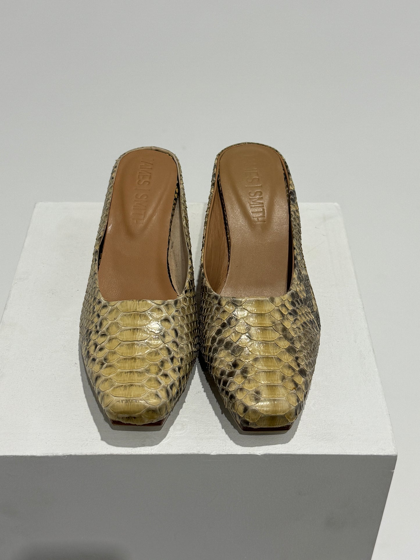 James Smith - Messina Mule Crema Snake Size: 6