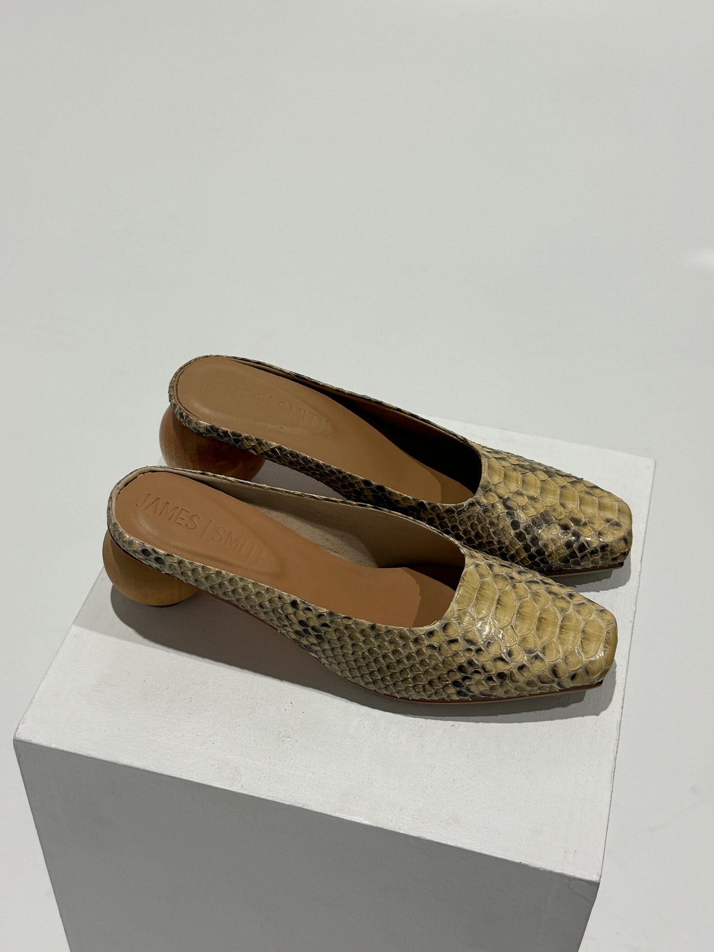 James Smith - Messina Mule Crema Snake Size: 6