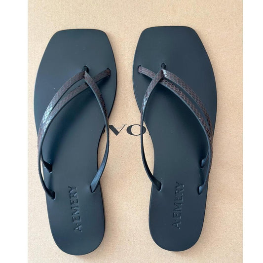 A.EMERY Benni Sandal in Emboss - Mocha Snake