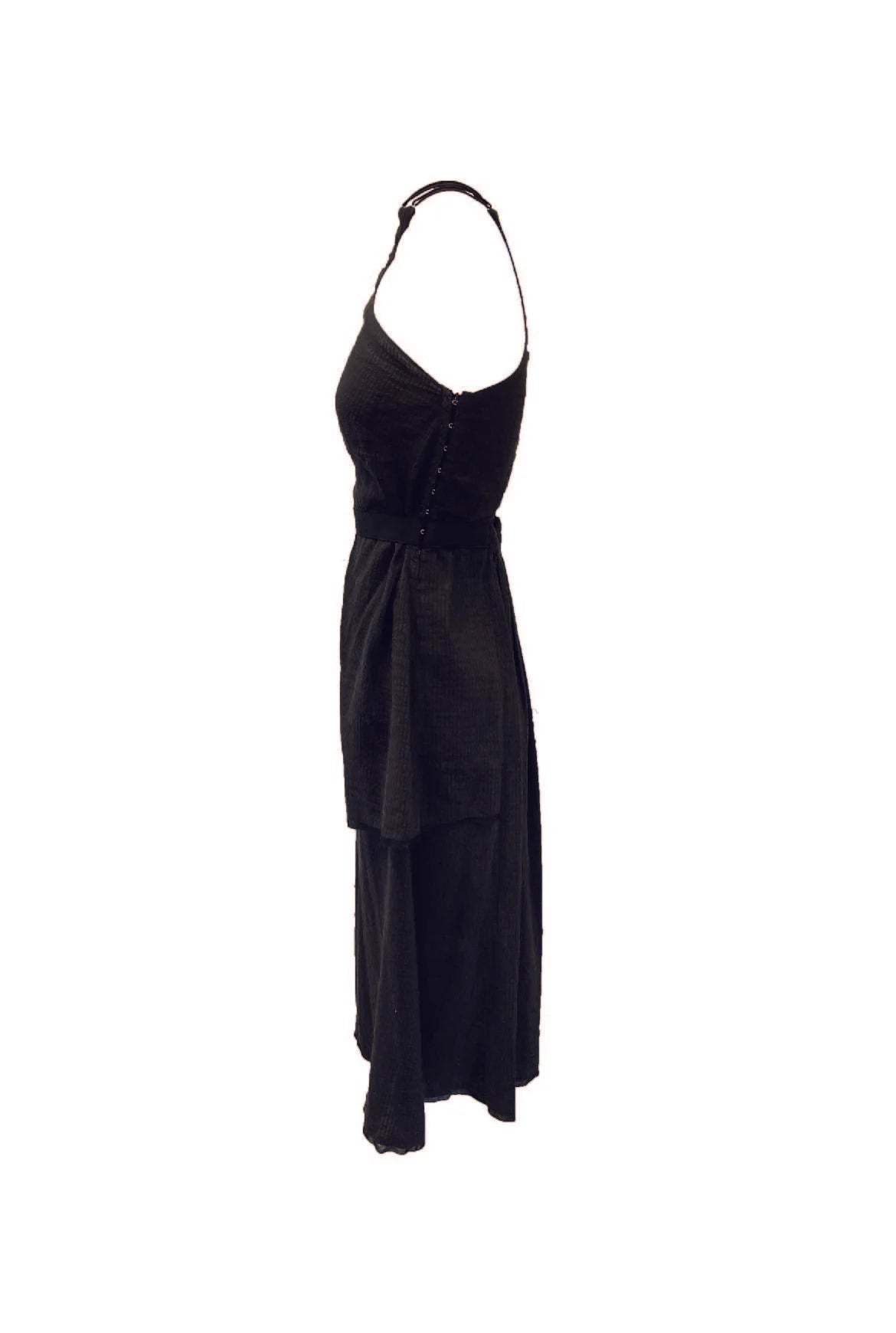 CORSET TIE DRESS - BLACK