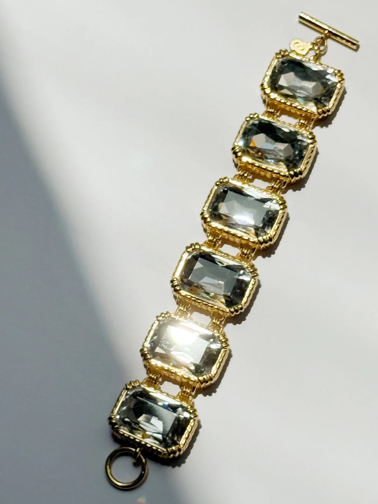 Christian Dior rare 1980's emerald cut crystal bracelet