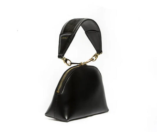 Stella Leather Black Clutch Bag