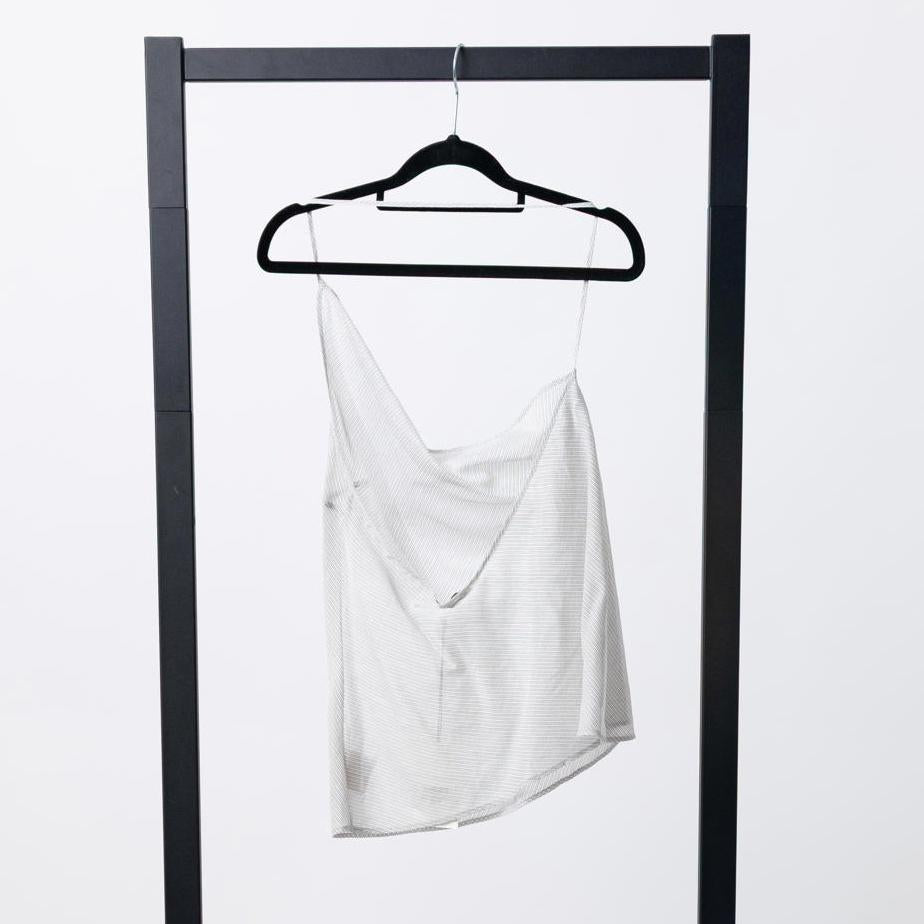 ST. AGNI Asymmetric One Shoulder Top - Sheer Stripe