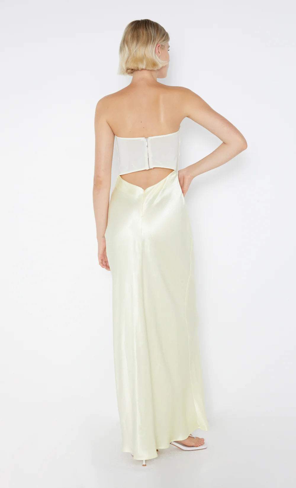 HALLE STRAPLESS DRESS - YELLOW