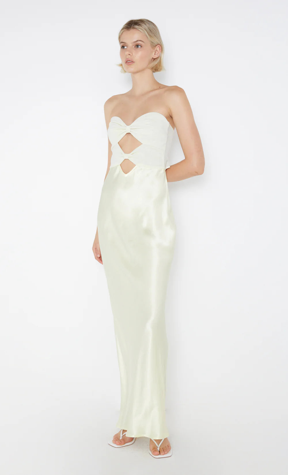 HALLE STRAPLESS DRESS - YELLOW