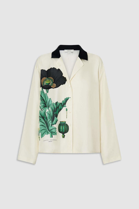 GRAPHIC POPPY LS CAMP SHIRT