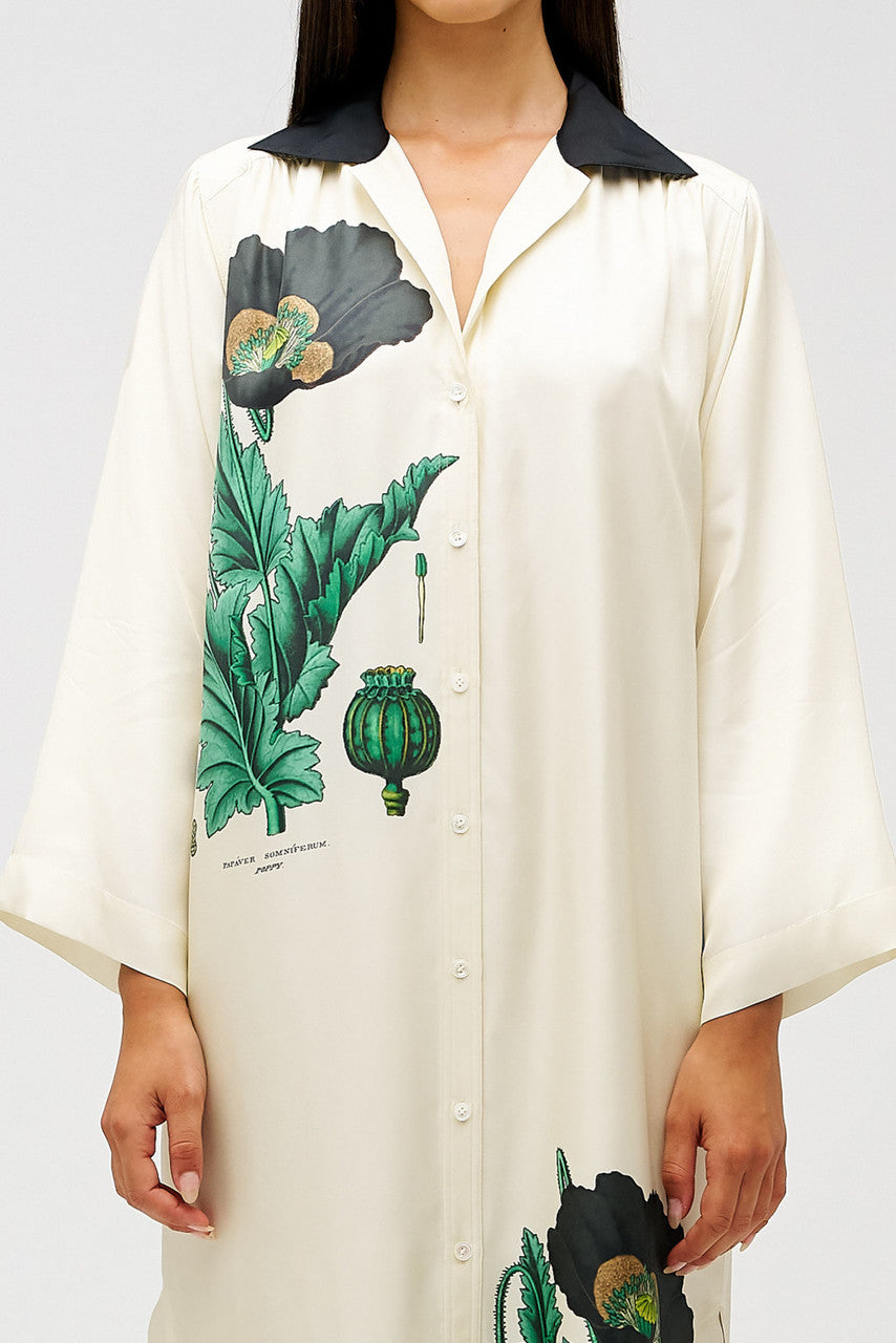 GRAPHIC POPPY COLUMN DRESS