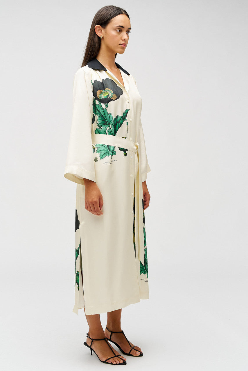 GRAPHIC POPPY COLUMN DRESS