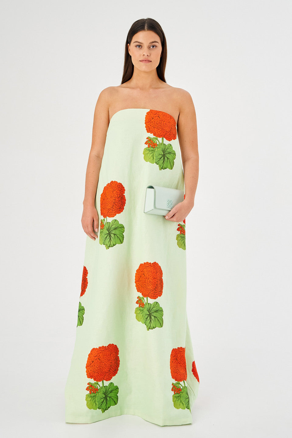 OROTON - POSIE GERANIUM PRINT GOWN - GREEN