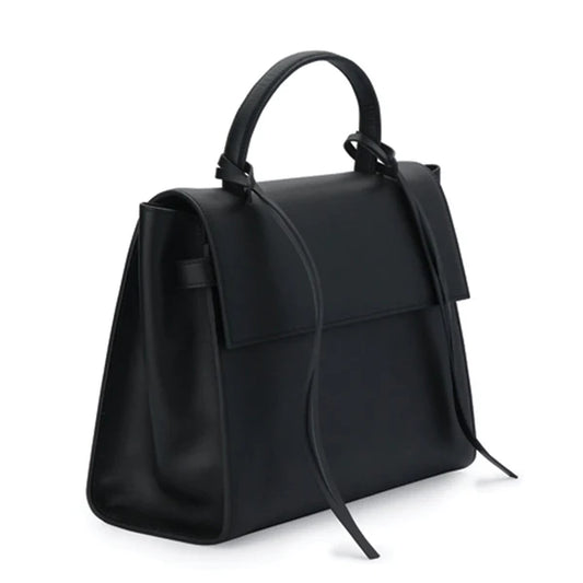 Bank leather black handbag