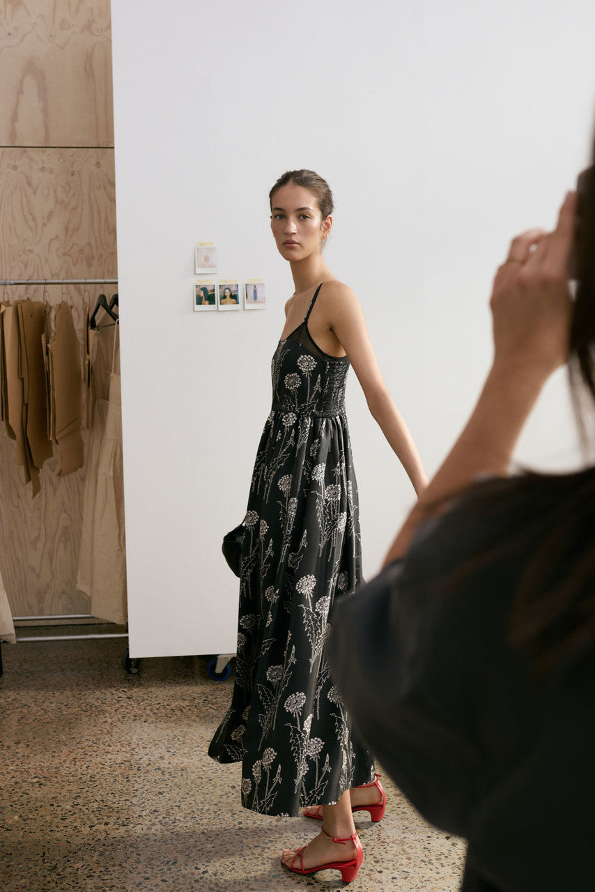 Graphic Dandelion Print Sundress