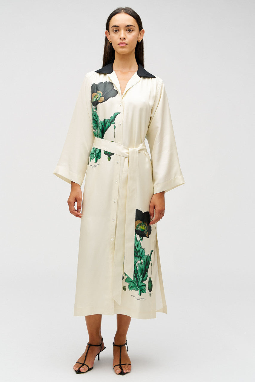 GRAPHIC POPPY COLUMN DRESS