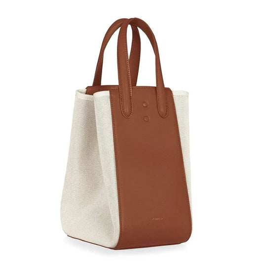 Eight Leather Canvas Tan Bag