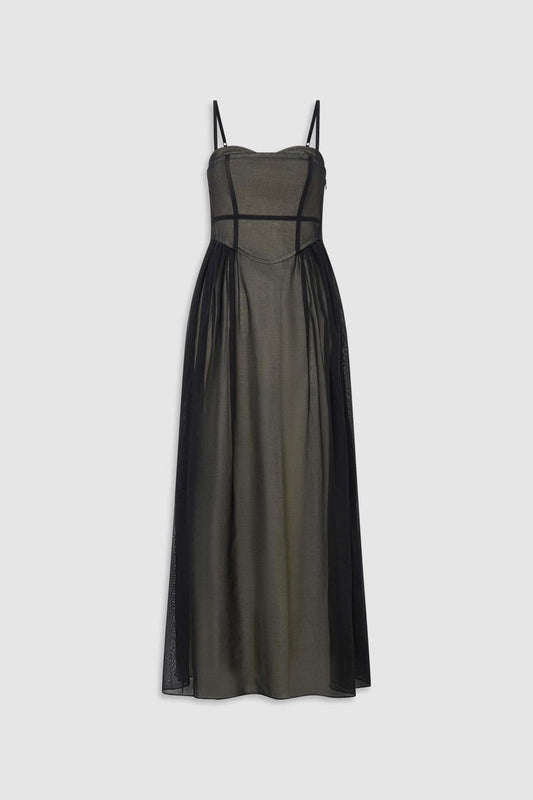 SHEER BODICE DRESS