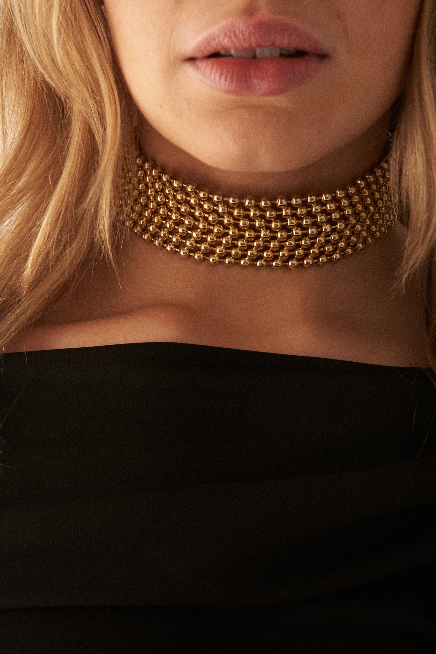 CONSTANTINA VINTAGE - VINTAGE CHRISTIAN DIOR GOLD PLATED CHOCKER NECKLACE & BRACELET