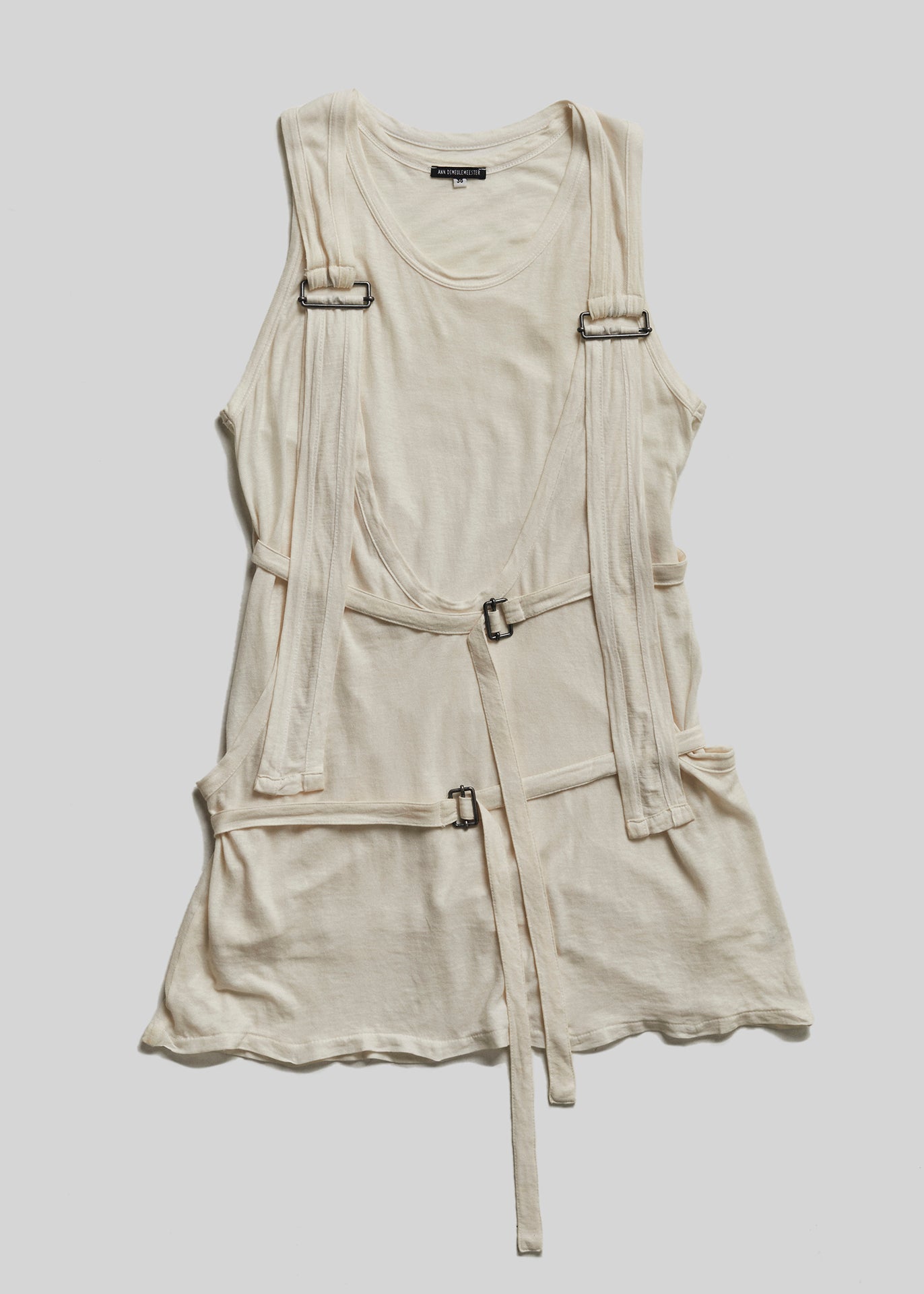RECIETY - ANN DEMEULEMEESTER BUCKLE TOP - WHITE