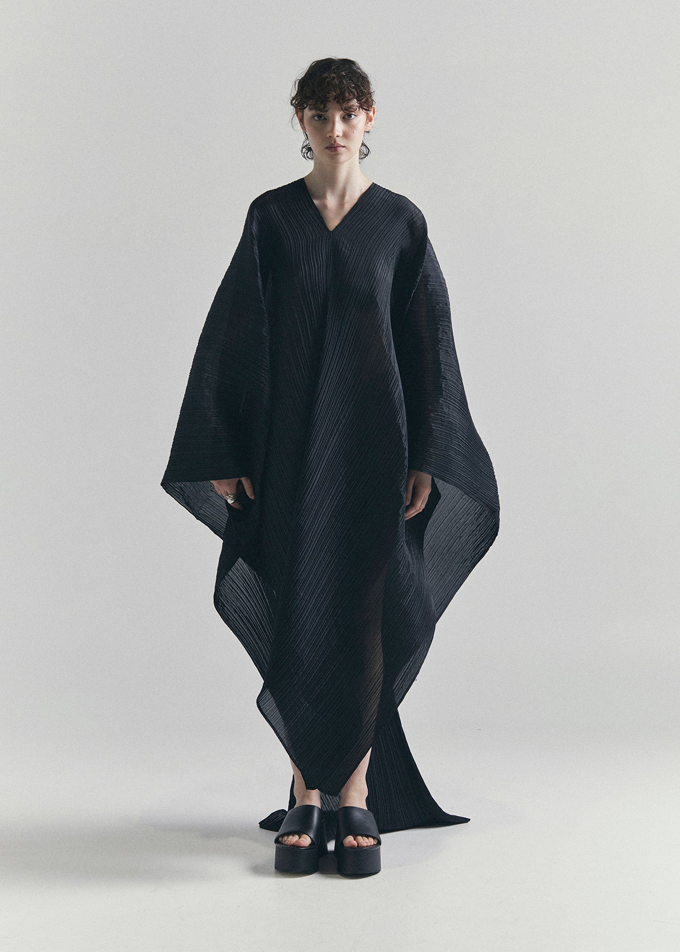 RECIETY - PLEATS PLEASE ISSEY MIYAKE LONG DRESS - BLACK