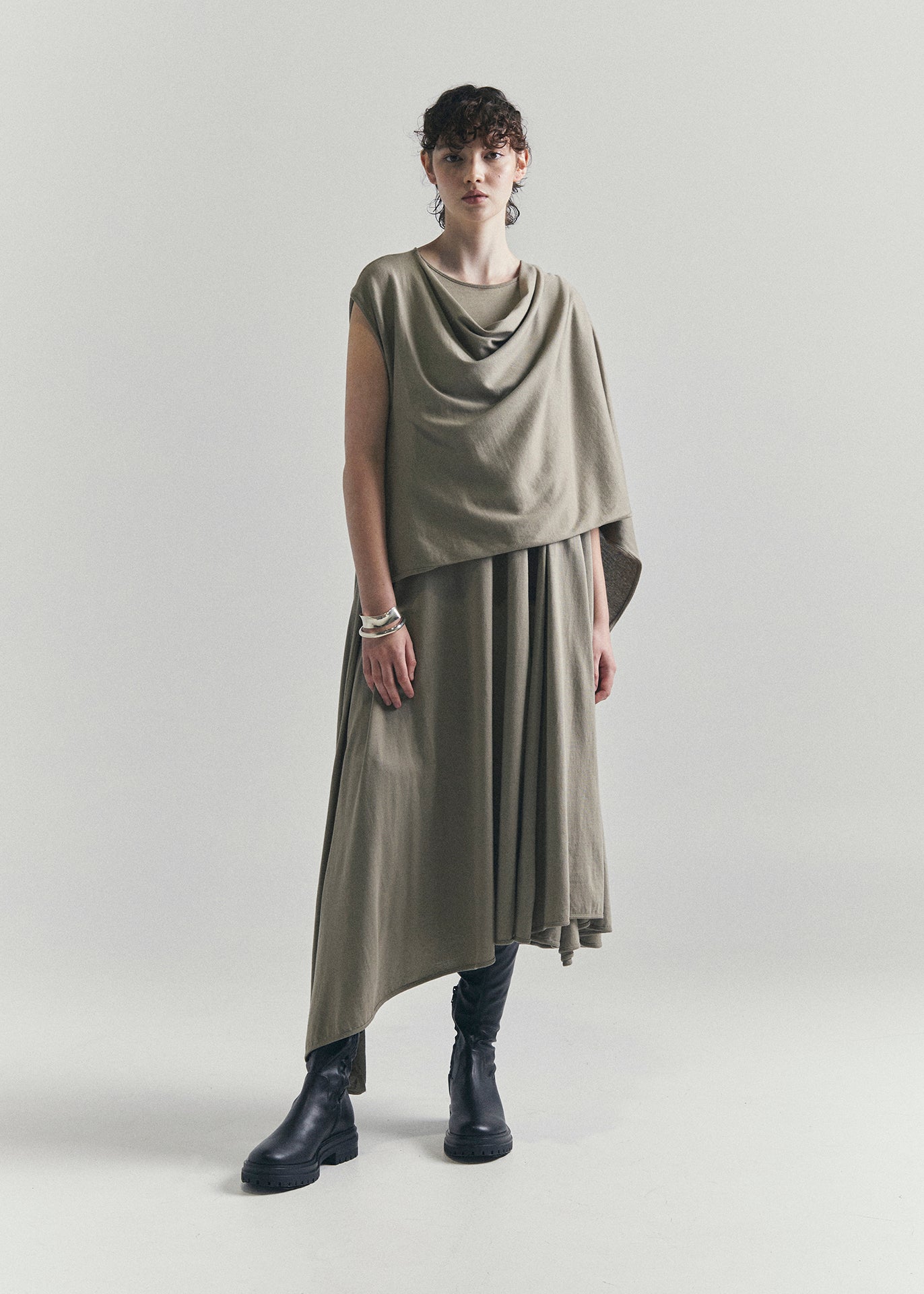 RECIETY - LEMAIRE DRAPED DRESS - GREY