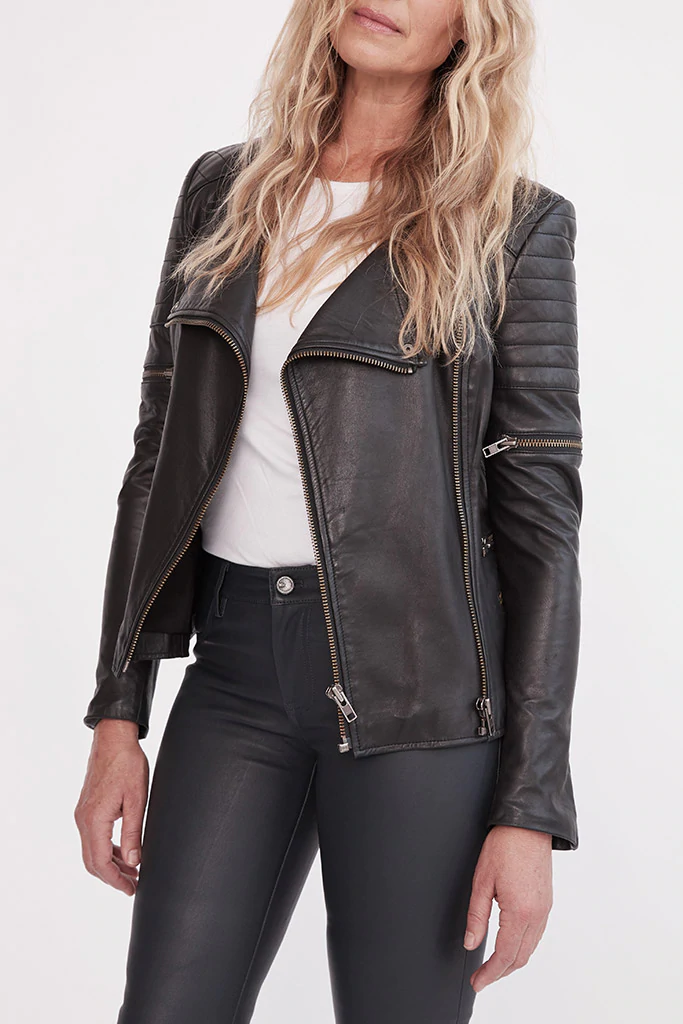 WEST 14TH - GREENWICH STREET MOTOR JACKET LEATHER - BLACK
