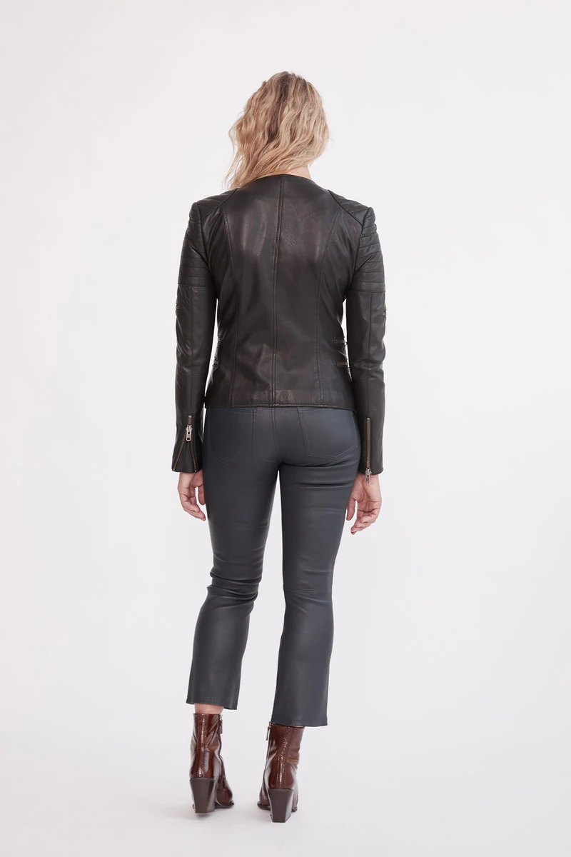 WEST 14TH - GREENWICH STREET MOTOR JACKET LEATHER - BLACK