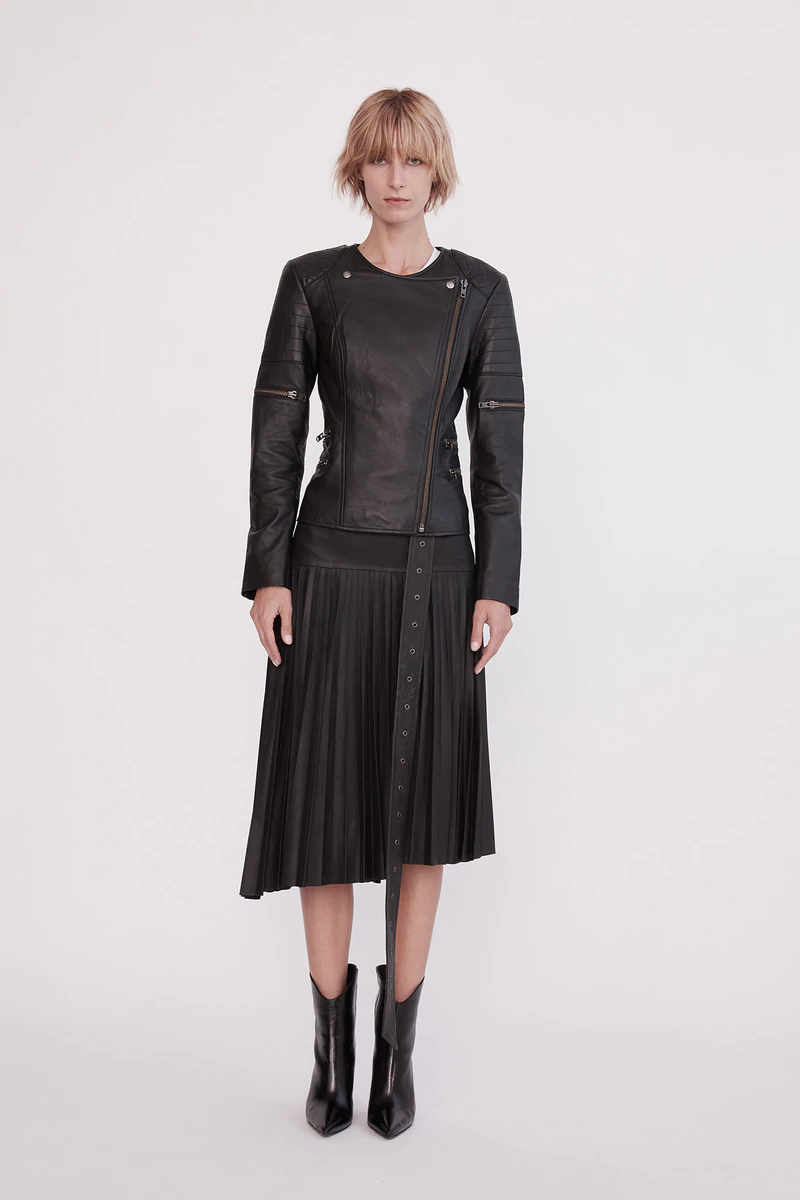 WEST 14TH - GREENWICH STREET MOTOR JACKET LEATHER - BLACK