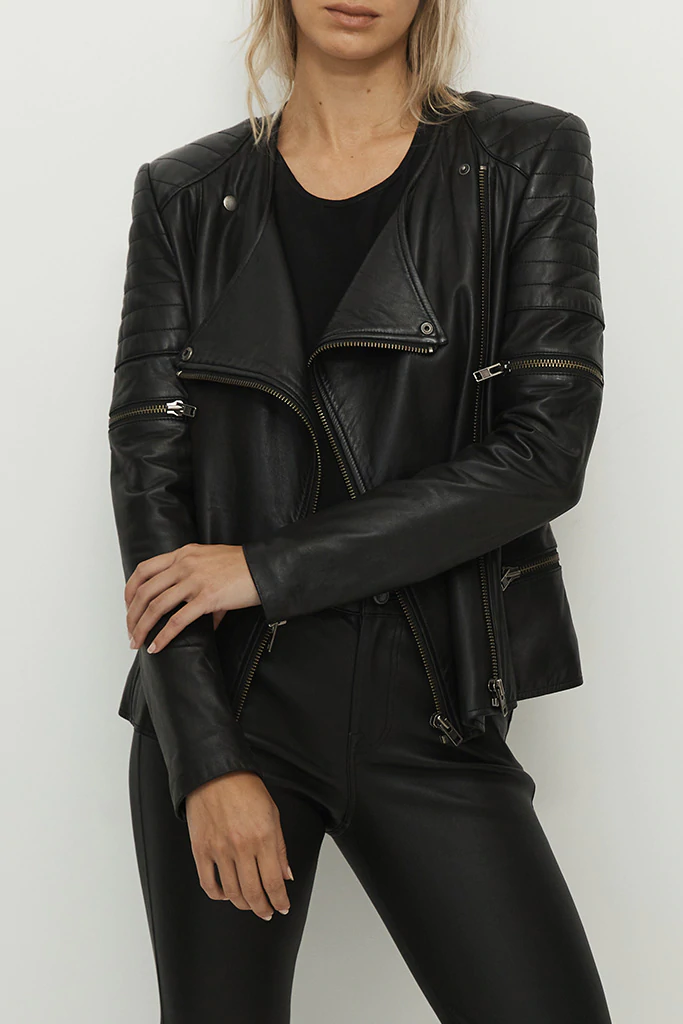 WEST 14TH - GREENWICH STREET MOTOR JACKET LEATHER - BLACK