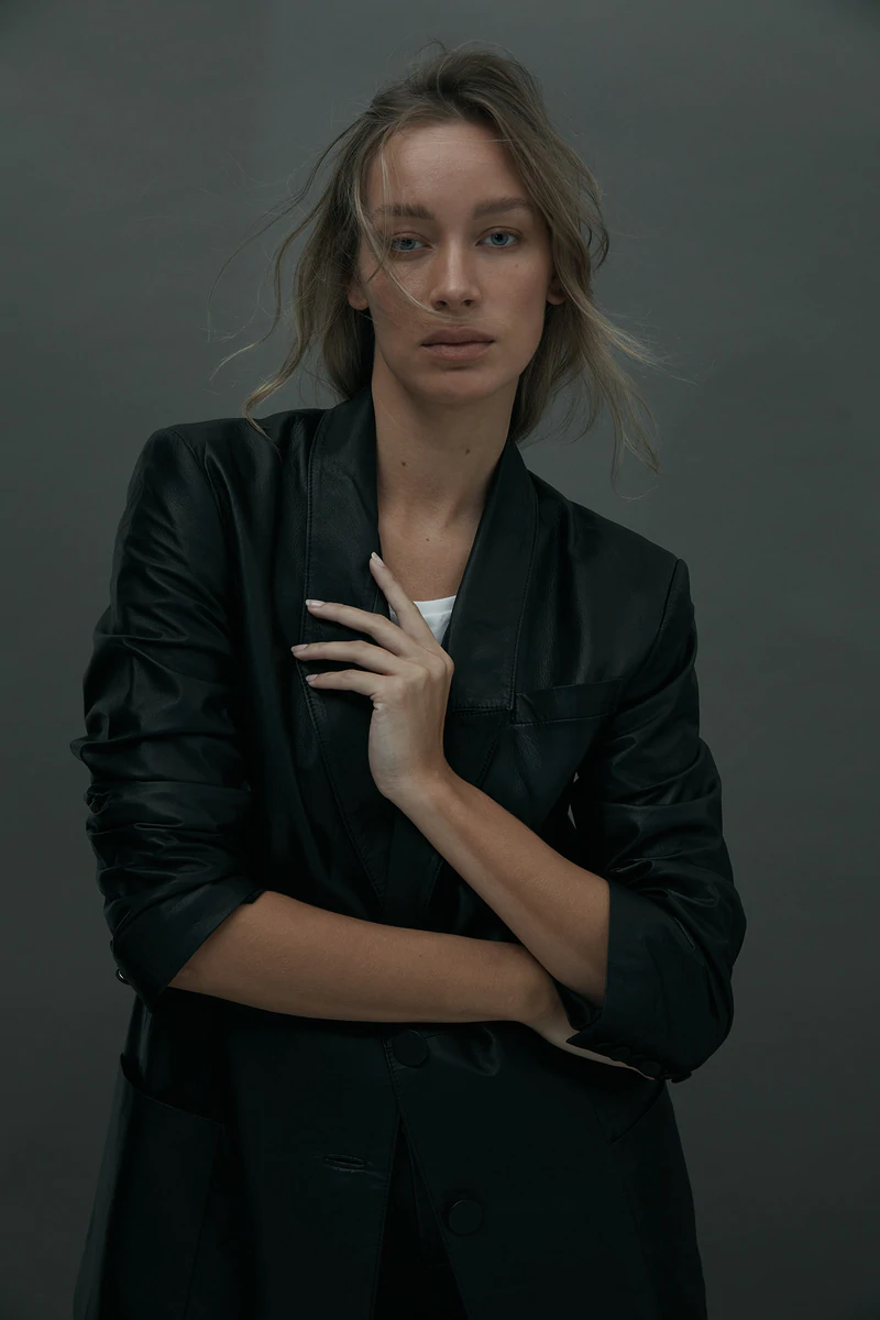 WEST 14TH - BROOME BLAZER LEATHER - BLACK