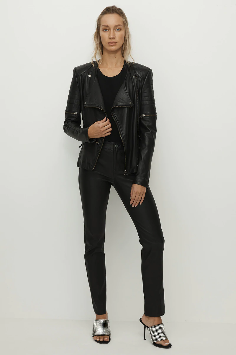 WEST 14TH - GREENWICH STREET MOTOR JACKET LEATHER - BLACK