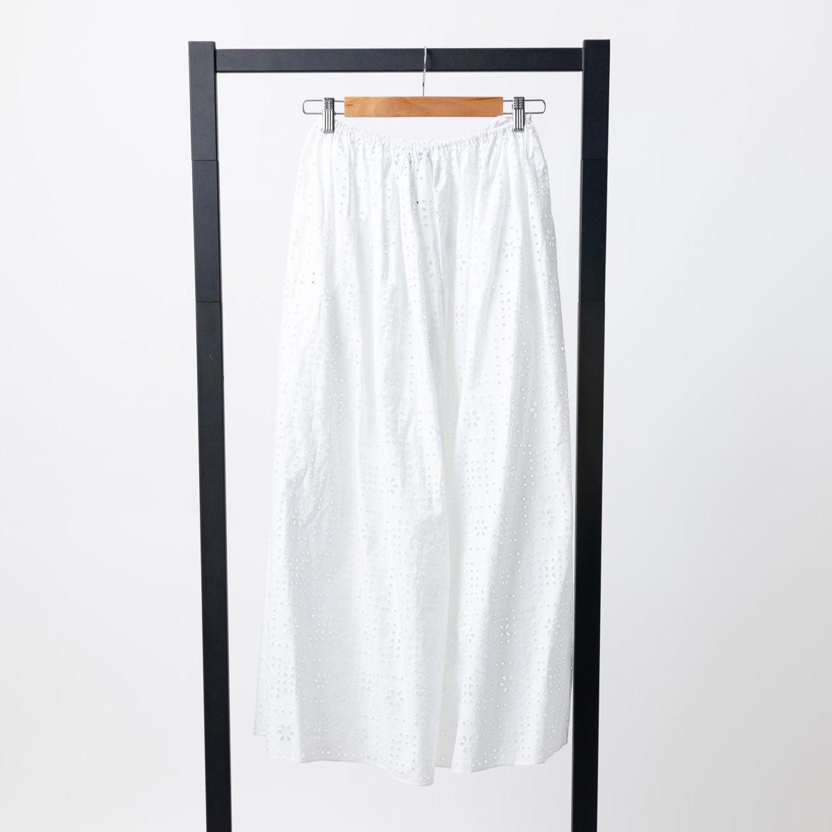 MATTEAU Crochet Broderie Skirt - White