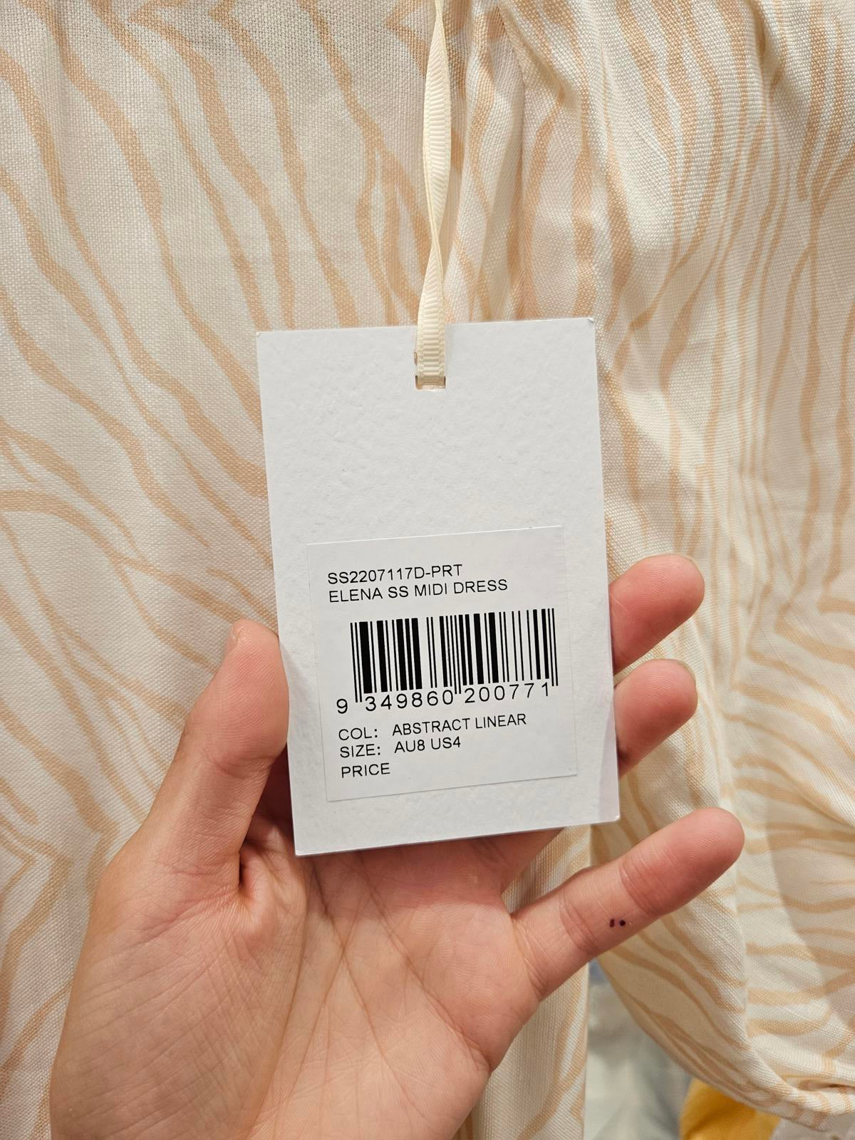 SIGNIFICANT OTHER Elena SS Midi Dress - Abstract Linear
