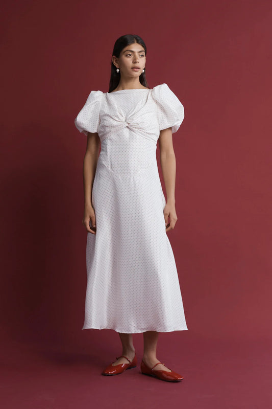 Tallulah Dress Red and White Spot