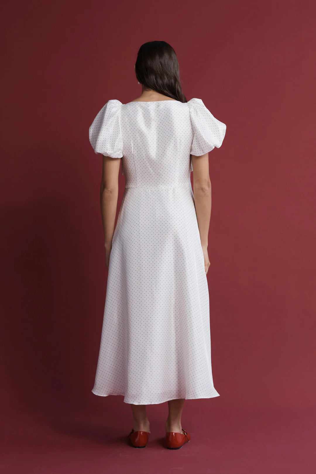 Tallulah Dress Red and White Spot