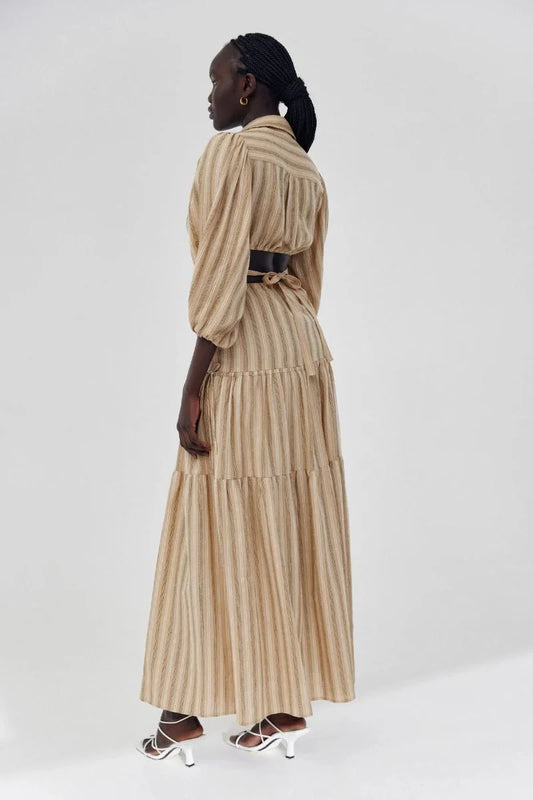SIGNIFICANT OTHER Jordan Skirt - Almond and Black Stripe