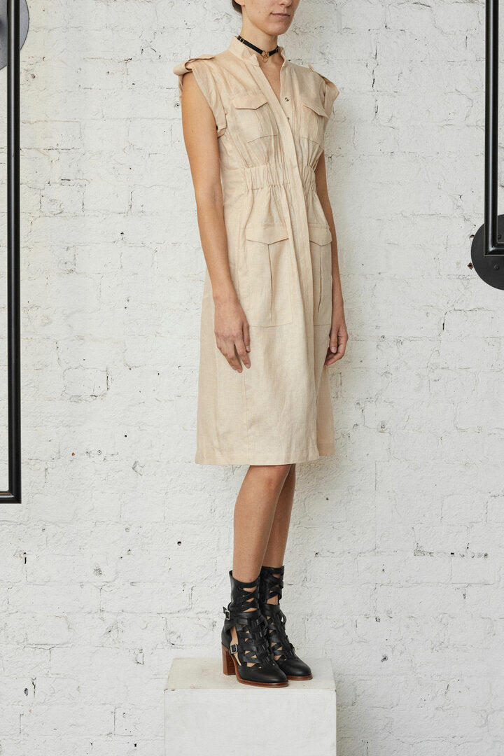 6 Pocket Safari Dress - Shell