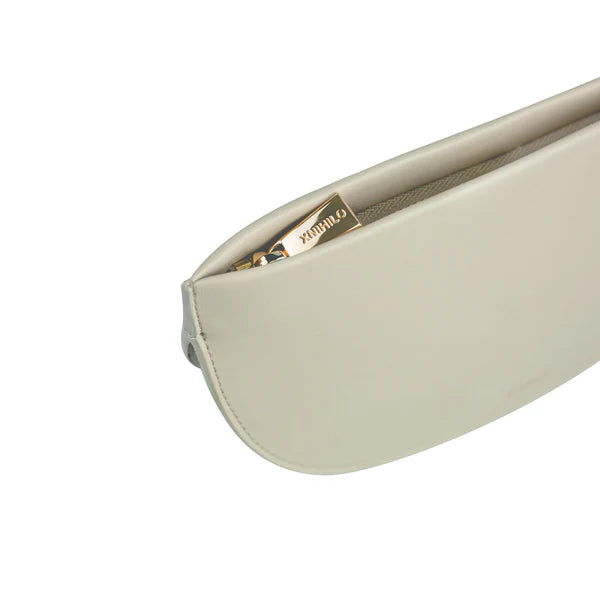 Debby leather taupe clutch bag