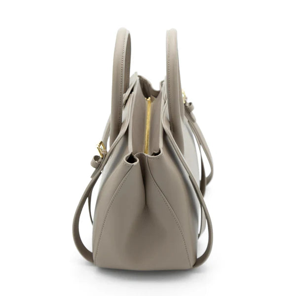 Number 5 leather taupe handbag