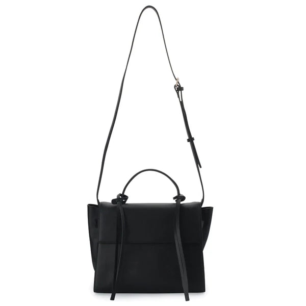 Bank leather black handbag