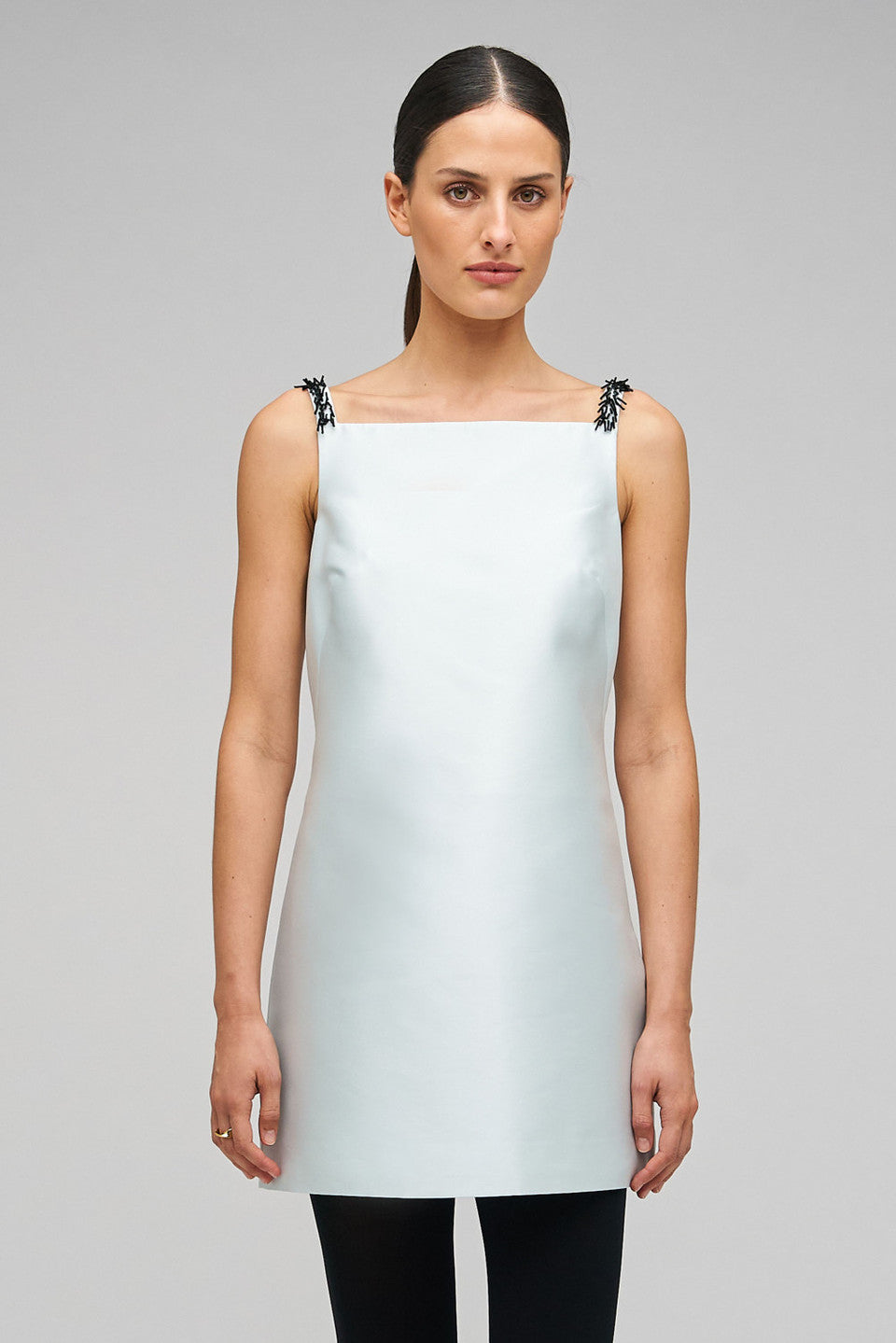 EMBELLISHED MINI DRESS - PALE BLUE