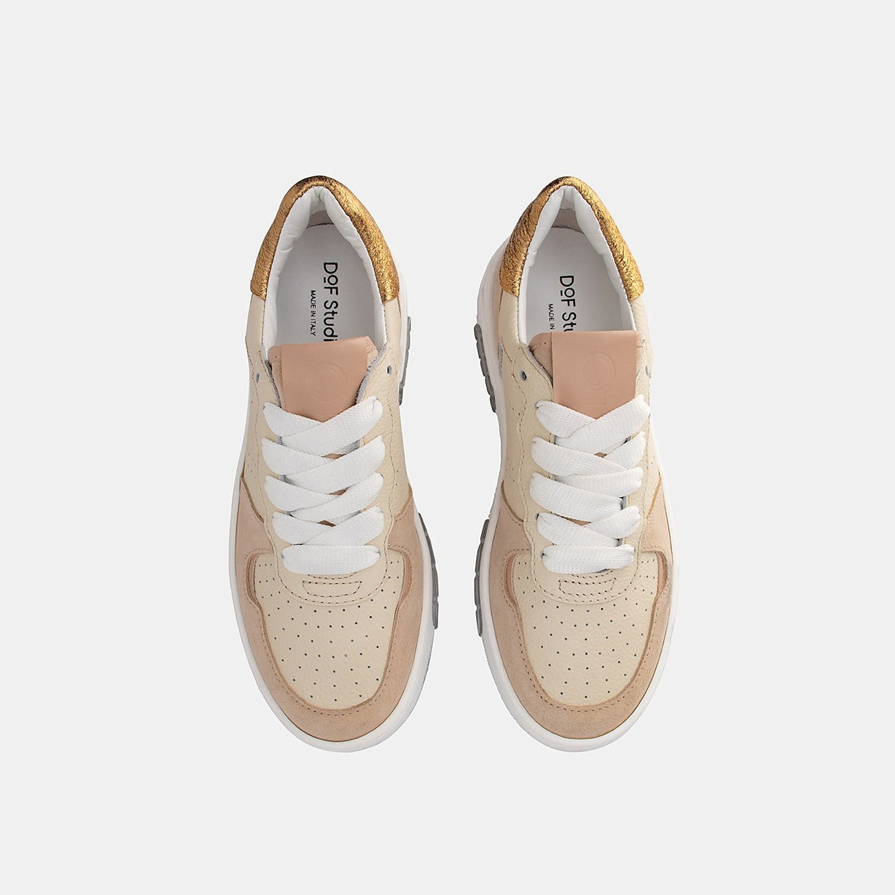 DOF STUDIOS Boston Sneaker – Creme/Gold