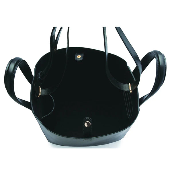 Eight mini leather black bag