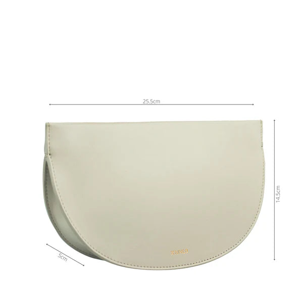 Debby leather taupe clutch bag