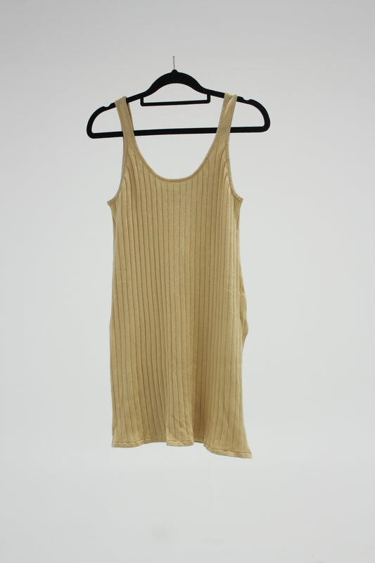 ZULU & ZEPHYR Knitted Cotton Rib Tank - Camel