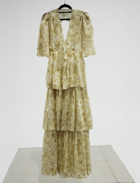 SIGNIFICANT OTHER Scarlett Maxi Dress - Almond Stencil Floral