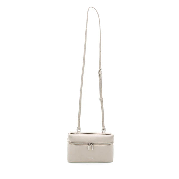 Number 2 taupe leather handbag