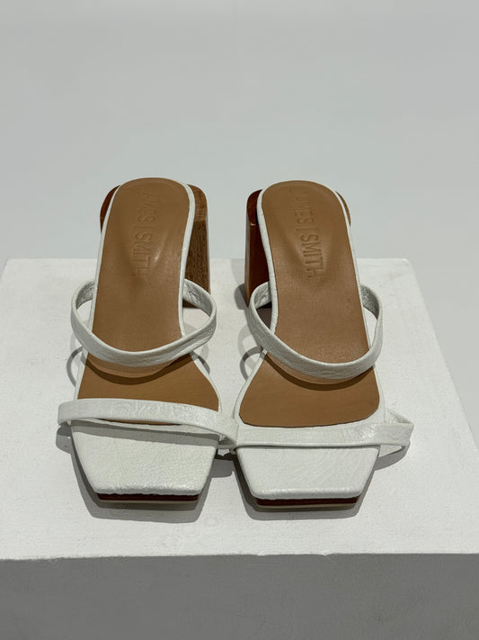 James Smith - Sirenuse Strap Sandal White Croc Size: 5