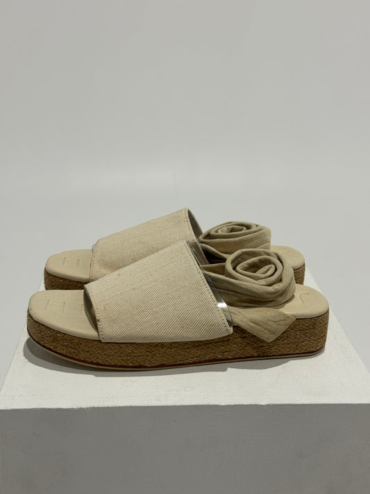 James Smith - The Wrap Espadrille Crema Denim Size: 5